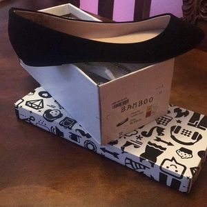 Black Flats, Bamboo. Never worn! New
